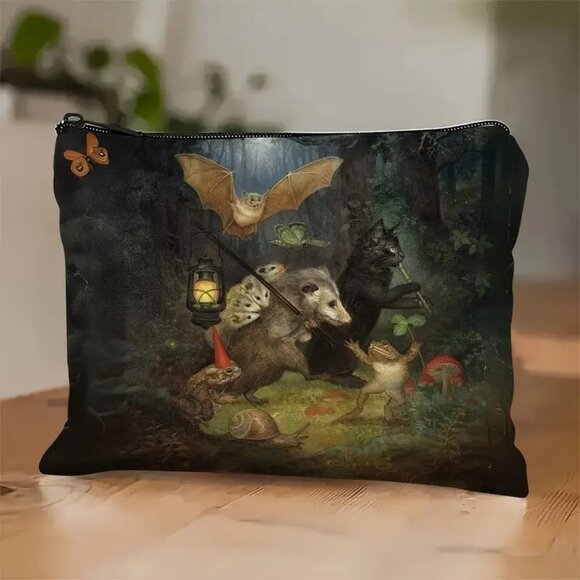Enchanted Forest Animal Makeup / Cosmetic Bag  Zipper / Lightweight - Picture 1 of 2
